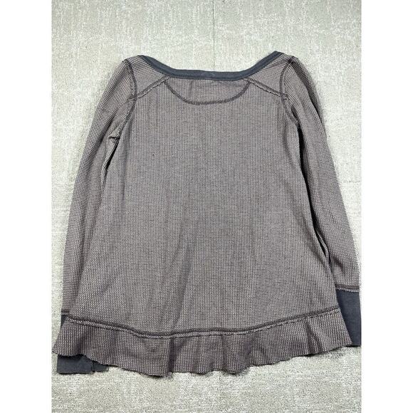 Free People Lace Thermal Long Sleeve Boho Top Size M - Picture 7 of 8